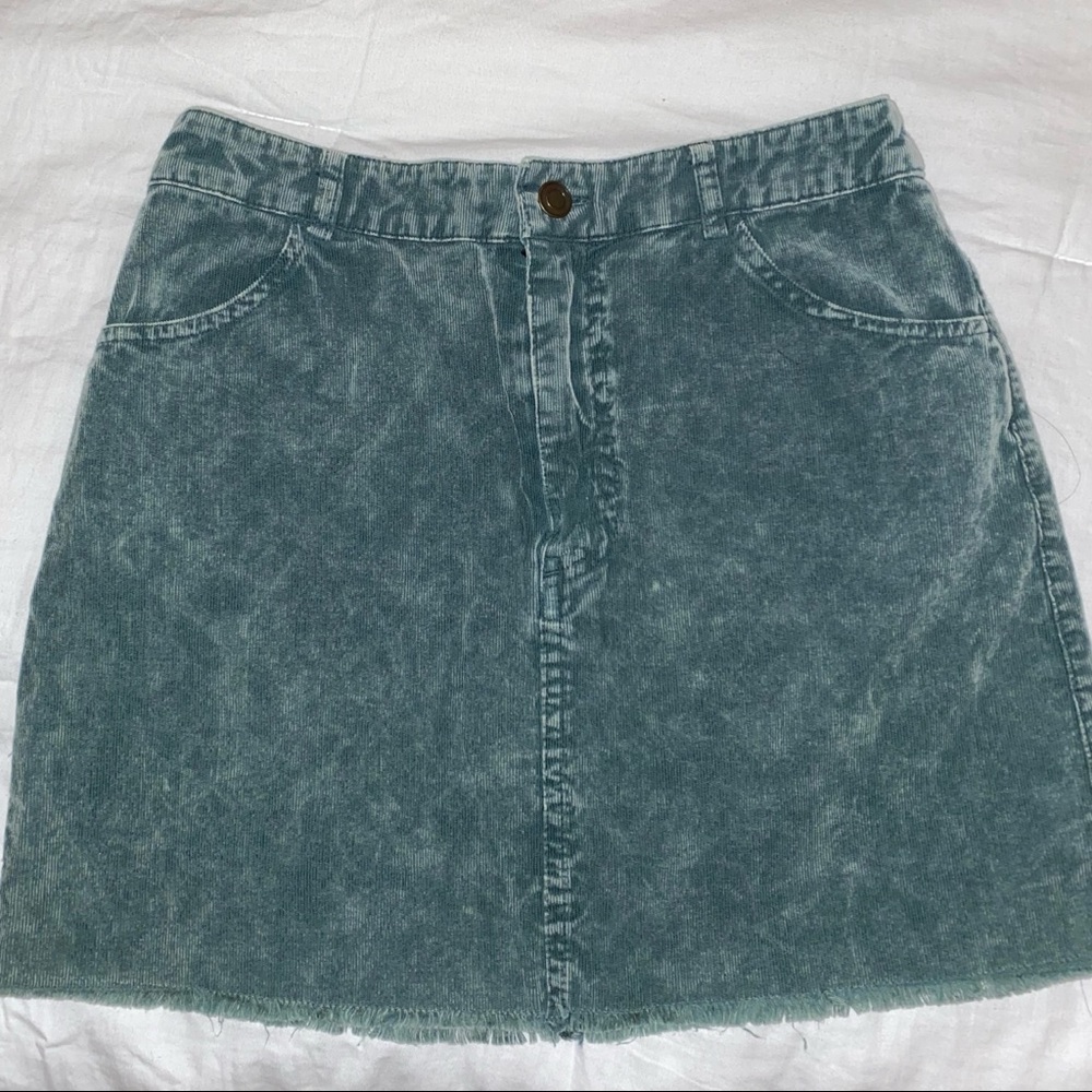 forever 21 green corduroy skirt